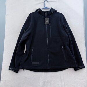 Bearskin Tectical Hoodie Mens XL Black Full Zip Fleece Zipper Pocket